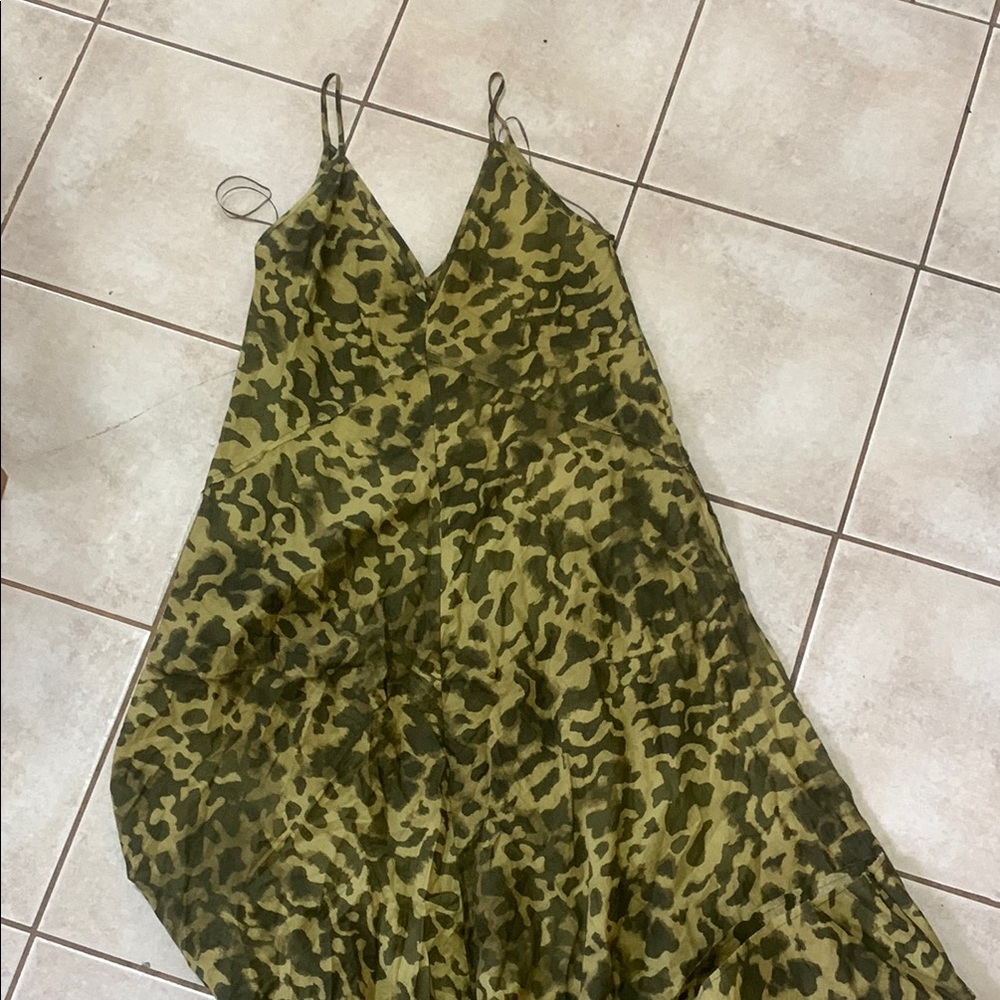 Olive Camouflage Maxi Dress